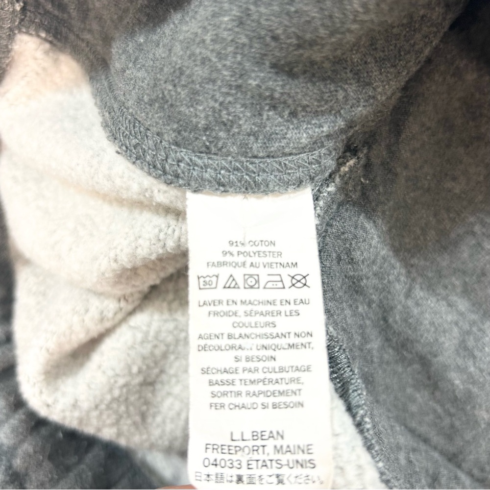 LL Bean Mens XL Sweatpants Fleece Joggers Zip Button Drawstring 30” Inseam Gray - Picture 8 of 8